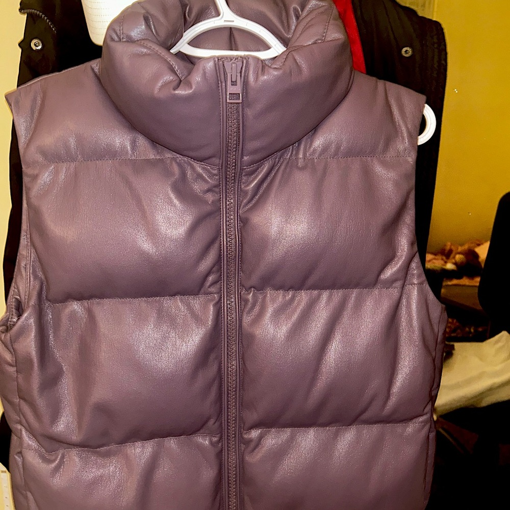 Wilfred Free VISTA PUFFER VEST -  Purple ( limited edition ); XS; VEGAN LEATHER